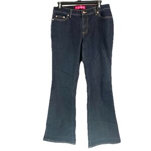 Y2K GLO Juniors Sz 9‎ Flare Jeans Dark Wash Mid Rise Stretch Denim Vintage *Read